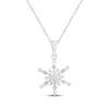 Thumbnail Image 1 of Baguette & Round-Cut Diamond Snowflake Necklace 1/4 ct tw 10K White Gold 18&quot;