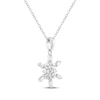 Thumbnail Image 2 of Baguette & Round-Cut Diamond Snowflake Necklace 1/4 ct tw 10K White Gold 18&quot;