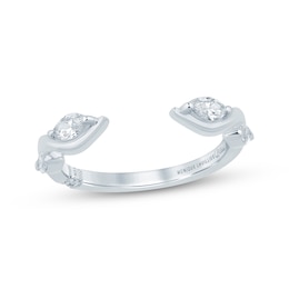 Monique Lhuillier Bliss Marquise-Cut Lab-Grown Diamond Cuff Wedding Band 1/3 ct tw 18K White Gold