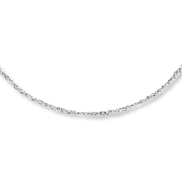 Solid Sparkle Chain Necklace 14K White Gold 20&quot;