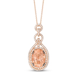 Le Vian Couture Morganite Necklace 7/8 ct tw Diamonds 18K Strawberry Gold 18&quot;