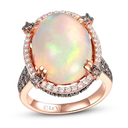 Le Vian Couture Opal Ring 1-1/2 ct tw Diamonds 18K Strawberry Gold - Size 7