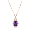 Thumbnail Image 1 of Le Vian Creme Brulee Amethyst Necklace 1 ct tw Diamonds 18K Strawberry Gold 17&quot;