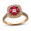 Thumbnail Image 1 of Le Vian Creme Brulee Ruby Ring 1 ct tw Diamonds 14K Strawberry Gold - Size 7