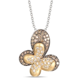 Le Vian Butterfly Necklace 7/8 ct tw Diamonds 14K Two-Tone Gold 18&quot;