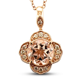 Le Vian Morganite Necklace 1/6 ct tw Diamonds 14K Strawberry Gold 20&quot;