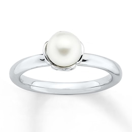 Stackable Ring Freshwater Cultured Pearl Sterling Silver