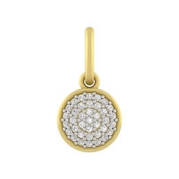Sterling Silver or 10K Gold Diamond Disc Charm