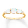 Thumbnail Image 1 of Lab-Created Opal Diamond Accents 10K Yellow Gold Ring