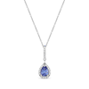 Thumbnail Image 1 of Pear-Shaped Tanzanite & Round-Cut White Topaz Necklace Sterling Silver 18&quot;