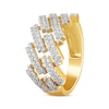 Thumbnail Image 2 of Men's Diamond Diagonal Curb Ring 1 ct tw 10K Yellow Gold