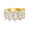 Thumbnail Image 3 of Men's Diamond Diagonal Curb Ring 1 ct tw 10K Yellow Gold