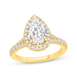 Lab-Grown Diamonds by KAY Pear-Shaped Engagement Ring 2-1/2 ct tw 14K Yellow Gold