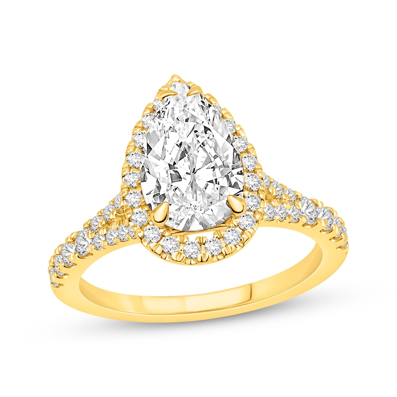 Main Image 1 of Lab-Grown Diamonds by KAY Pear-Shaped Engagement Ring 2-1/2 ct tw 14K Yellow Gold