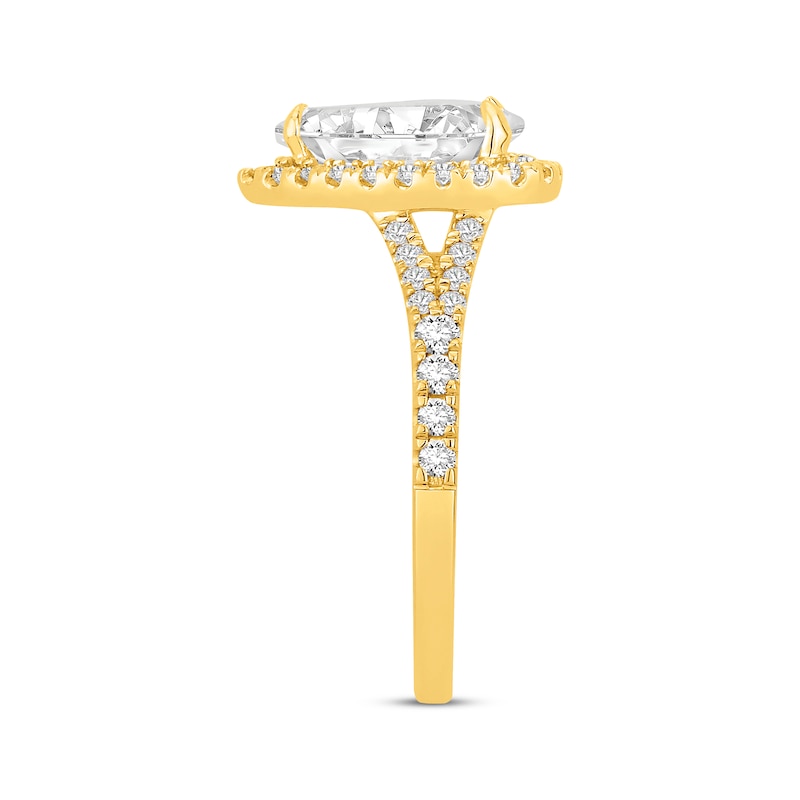 Main Image 2 of Lab-Grown Diamonds by KAY Pear-Shaped Engagement Ring 2-1/2 ct tw 14K Yellow Gold