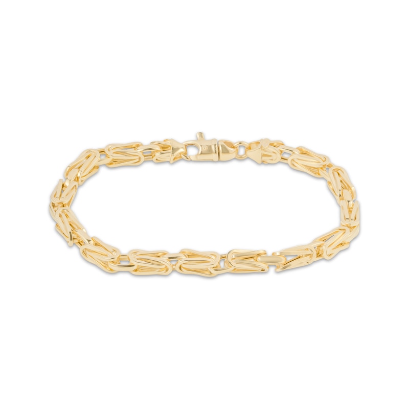 Main Image 1 of Hollow Byzantine Box Chain Bracelet 5.2mm 10K Yellow Gold 8.5&quot;