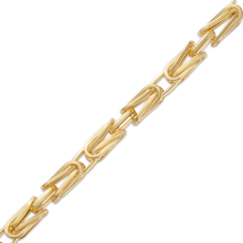 Main Image 2 of Hollow Byzantine Box Chain Bracelet 5.2mm 10K Yellow Gold 8.5&quot;