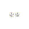 Thumbnail Image 1 of Certified Round-Cut Diamond Solitaire Stud Earrings 1/4 ct tw 14K Yellow Gold (I/I1)