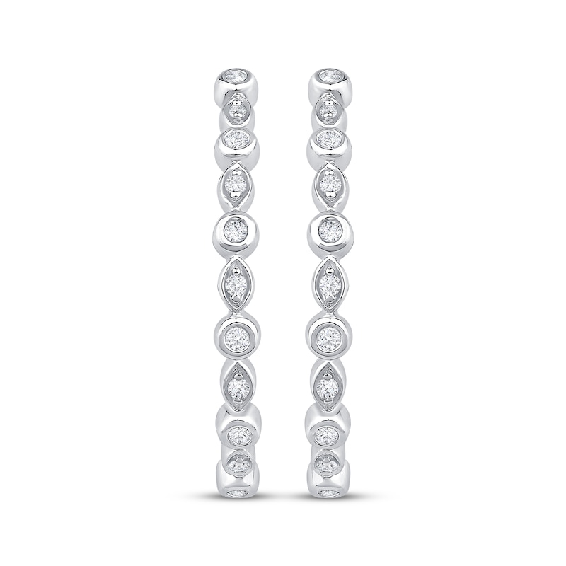 Main Image 2 of Unstoppable Love Diamond Double Hoop Earrings 1/6 ct tw Sterling Silver