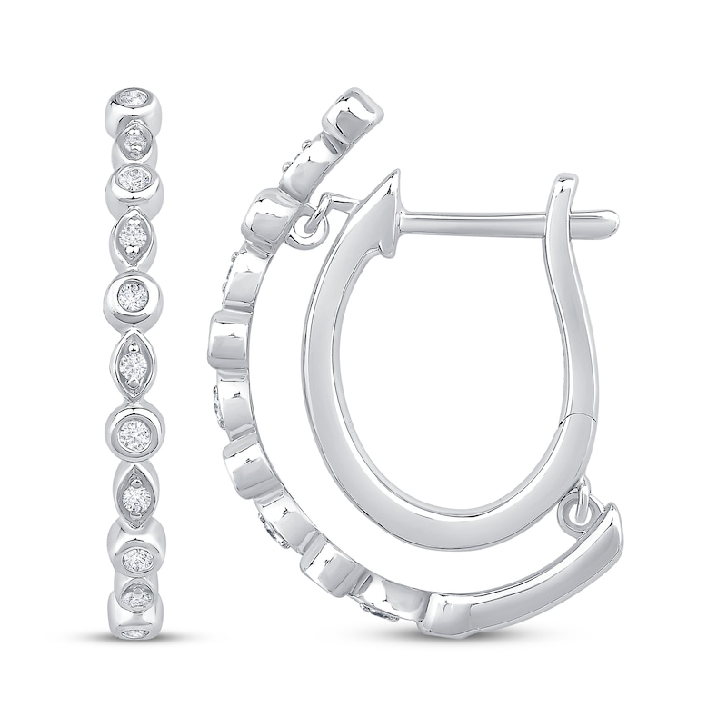 Main Image 3 of Unstoppable Love Diamond Double Hoop Earrings 1/6 ct tw Sterling Silver