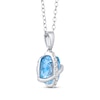 Thumbnail Image 2 of Cushion-Cut Sky Blue Topaz & White Lab-Created Sapphire Crisscross Necklace Sterling Silver 18&quot;