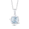 Thumbnail Image 3 of Cushion-Cut Sky Blue Topaz & White Lab-Created Sapphire Crisscross Necklace Sterling Silver 18&quot;