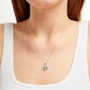 Thumbnail Image 5 of Cushion-Cut Sky Blue Topaz & White Lab-Created Sapphire Crisscross Necklace Sterling Silver 18&quot;