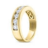 Thumbnail Image 1 of Men's THE LEO Legacy Lab-Created Diamond Seven-Stone Wedding Band 1-1/2 ct tw 14K Yellow Gold