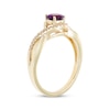 Thumbnail Image 1 of Amethyst & Diamond Swirl Ring 1/15 ct tw 10K Yellow Gold