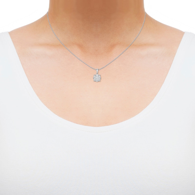 Lab-Created Diamonds by KAY Multi-Stone Necklace 3/4 ct tw 10K White Gold 18"