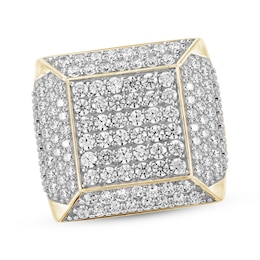 Men's Diamond Square Ring 4 ct tw 10K Yellow Gold