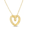 Thumbnail Image 2 of Hollow Tube Twist Heart Necklace 14K Yellow Gold 18&quot;