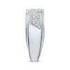 Thumbnail Image 2 of Men's Multi-Diamond Diagonal Groove Ring 3/8 ct tw 10K White Gold