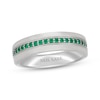 Thumbnail Image 1 of Neil Lane Men's Natural Emerald Wedding Band 14K White Gold