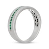 Thumbnail Image 2 of Neil Lane Men's Natural Emerald Wedding Band 14K White Gold