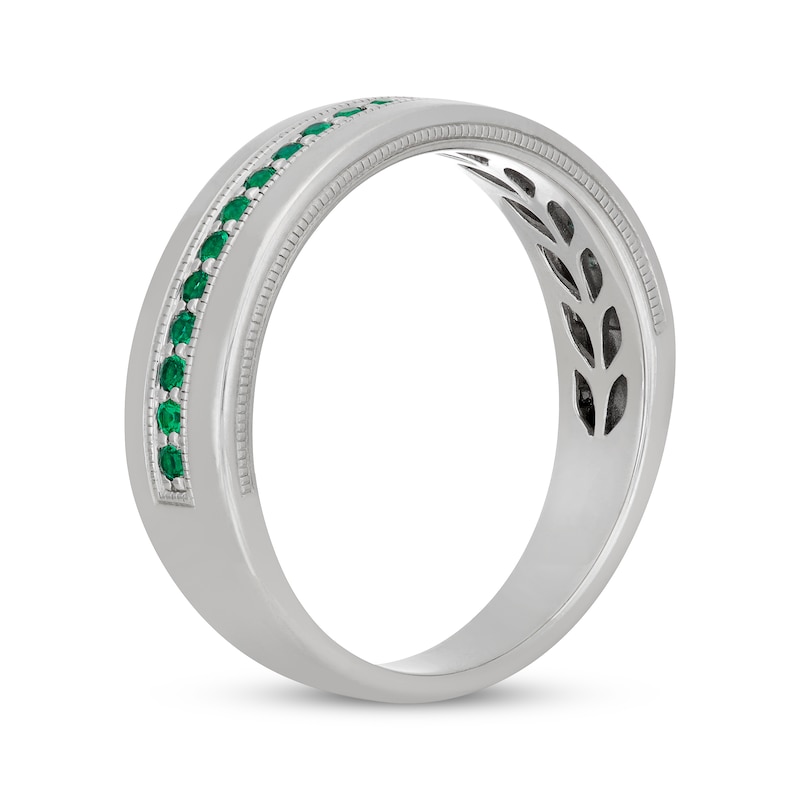 Main Image 2 of Neil Lane Men's Natural Emerald Wedding Band 14K White Gold