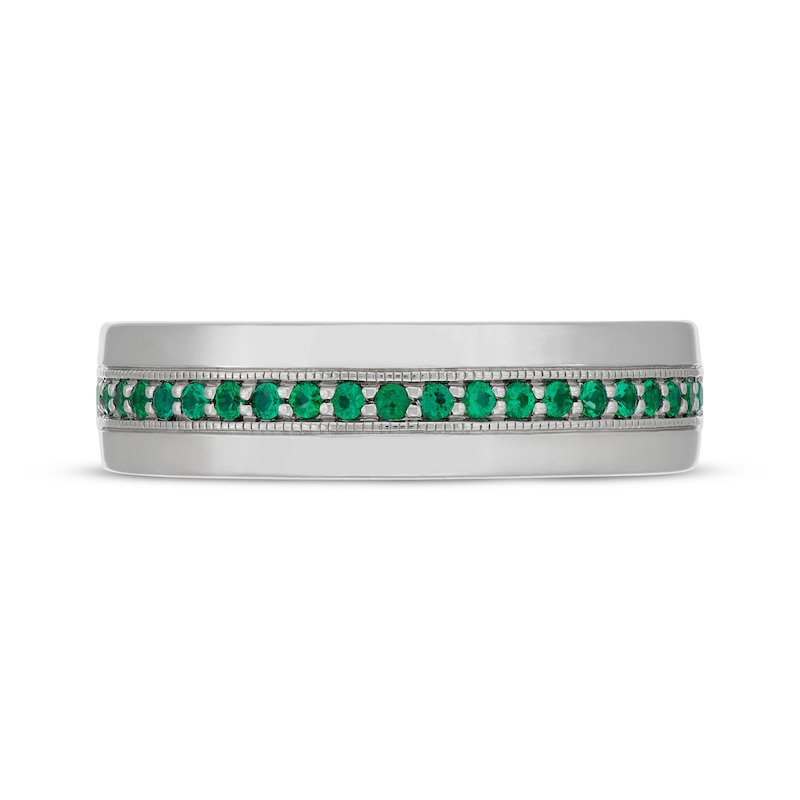 Main Image 3 of Neil Lane Men's Natural Emerald Wedding Band 14K White Gold