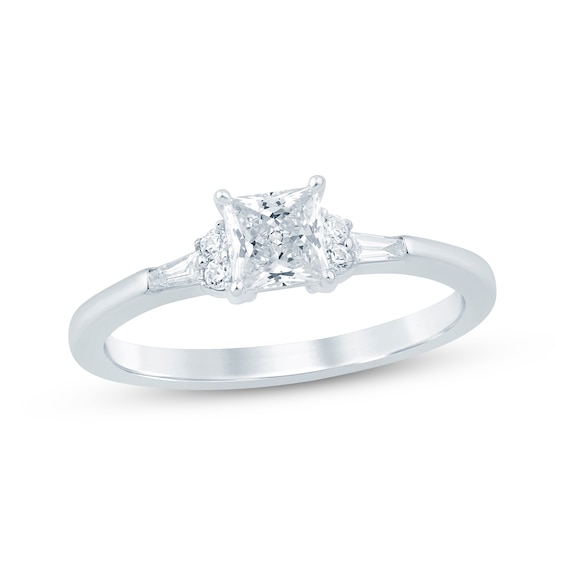 Princess-Cut Diamond Engagement Ring 3/4 ct tw 14K White Gold