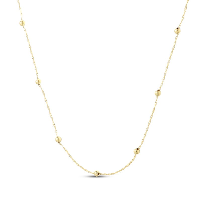 Main Image 2 of Bead Station Necklace 10K Yellow Gold 18&quot;