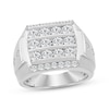 Thumbnail Image 1 of Lab-Grown Diamonds by KAY Men's Multi-Row Fashion Ring 2 ct tw 10K White Gold