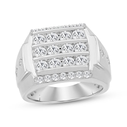 KAY Lab-Grown Diamonds Men's Multi-Row Fashion Ring 2 ct tw 10K White Gold