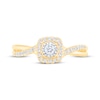 Thumbnail Image 3 of Round-Cut Diamond Halo Engagement Ring 1/4 ct tw 10K Two-Tone Gold