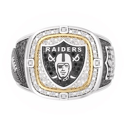 True Fans Las Vegas Raiders Championship Ring Sterling Silver & 10K Yellow Gold Ring