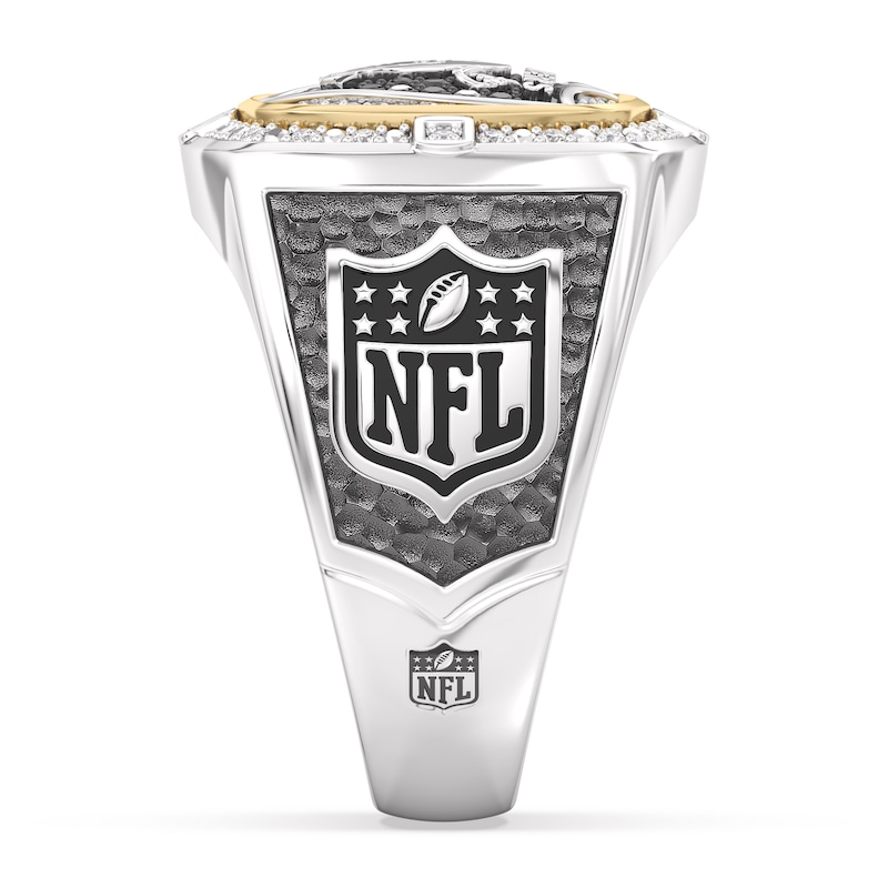 Main Image 3 of True Fans Las Vegas Raiders Championship Ring Sterling Silver & 10K Yellow Gold Ring