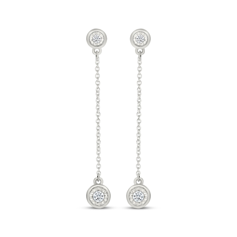 Main Image 2 of Diamond Chain Drop Earrings 1/10 ct tw Sterling Silver