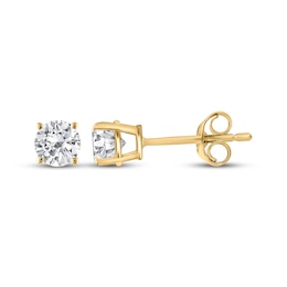 Round-Cut Diamond Solitaire Stud Earrings 1/3 ct tw 10K Yellow Gold (I/I3)