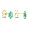 Thumbnail Image 4 of Emerald Stud Earrings 1/20 ct tw Diamonds 10K Yellow Gold