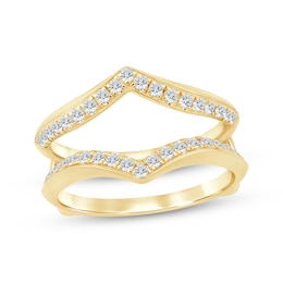 Now + Forever Diamond Chevron Enhancer Ring 1/2 ct tw 14K Yellow Gold