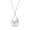 Thumbnail Image 1 of Diamond Ocean Waves Teardrop Necklace 1/8 ct tw Sterling Silver 18&quot;