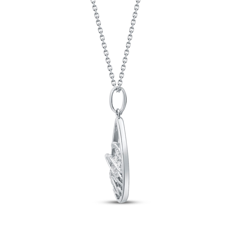 Main Image 2 of Diamond Ocean Waves Teardrop Necklace 1/8 ct tw Sterling Silver 18&quot;